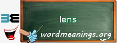 WordMeaning blackboard for lens